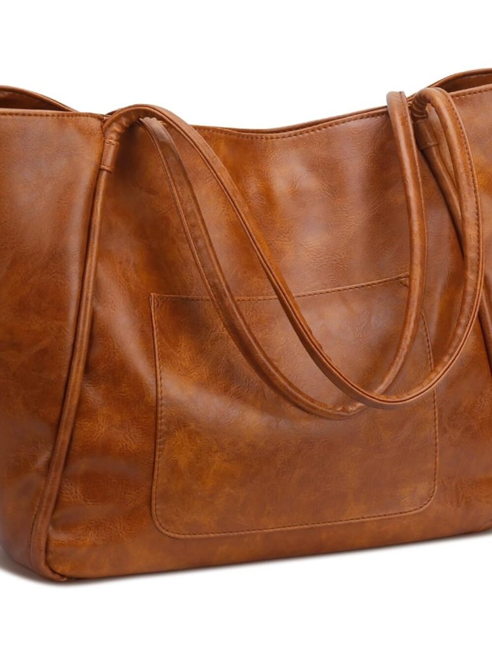 Large Tote Bag for Women with Zipper Work Leather Travel Purse and Handbags